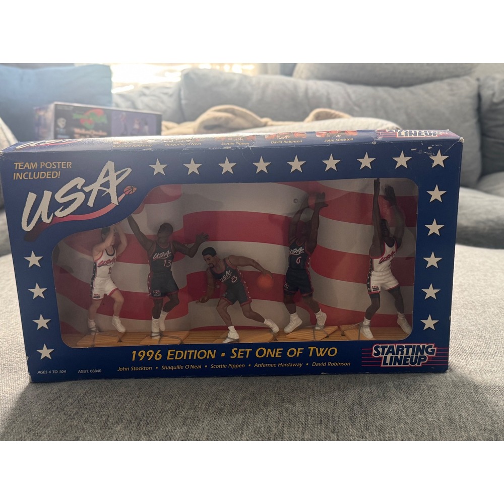 NIB VTG Starting Lineup 1996 Edition USA Basketball Team Set 1 of 2 Figures - Picture 3 of 6